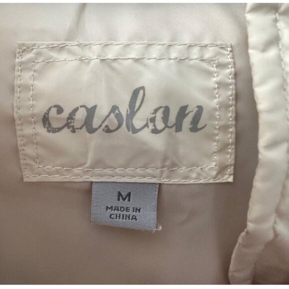 Caslon Womens Quilted Vest M Beige Nylon Down Polyester - Picture 4 of 12